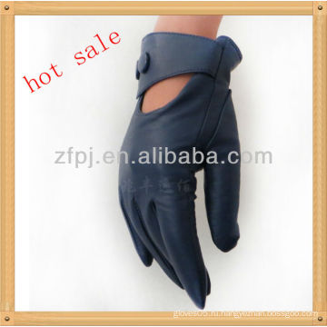 Женщины короткие вождения синие кожаные перчатки
